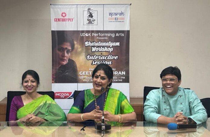 Celebrated Bharatanatyam Dancer Padmashri Geeta Chandran presents Margam in Kolkata An ensemble of Performances and Workshops